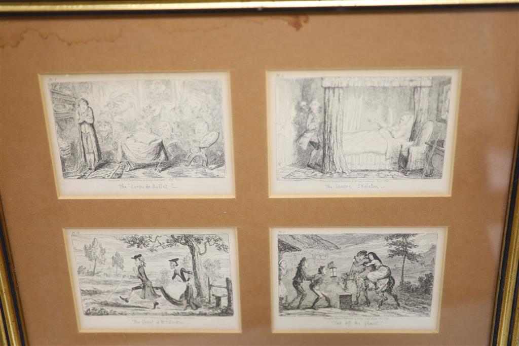 Boehm after Gillray, eight assorted engravings including Libertas and Shrine at St Anns Hill